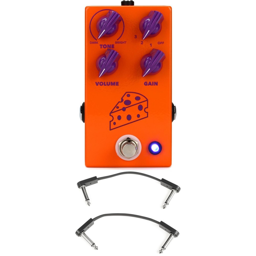 JHS Cheese Ball Distortion/Fuzz Pedal with EBS Patch Cables