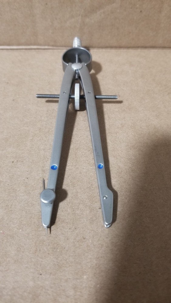 Vintage Vemco Blue Dot Drafting Compass-Missing Screw & Pointer Working , VGC