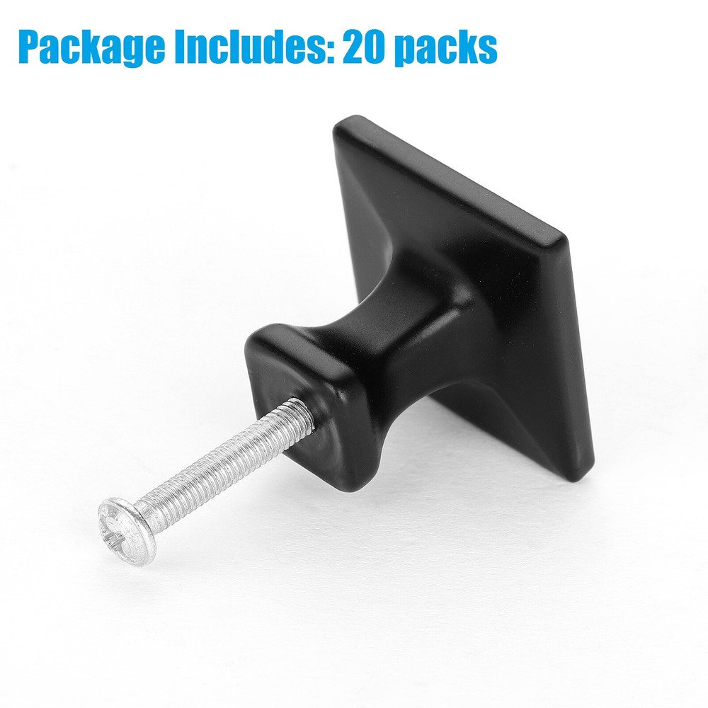 20 Pack Door Knobs Cabinet Furniture Handle Cupboard Drawer Kitchen Square Pull