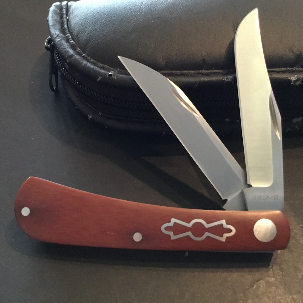 Custom Jeffery Mitchell 2 Bld Trapper Slipjoint Folder Folding Knife