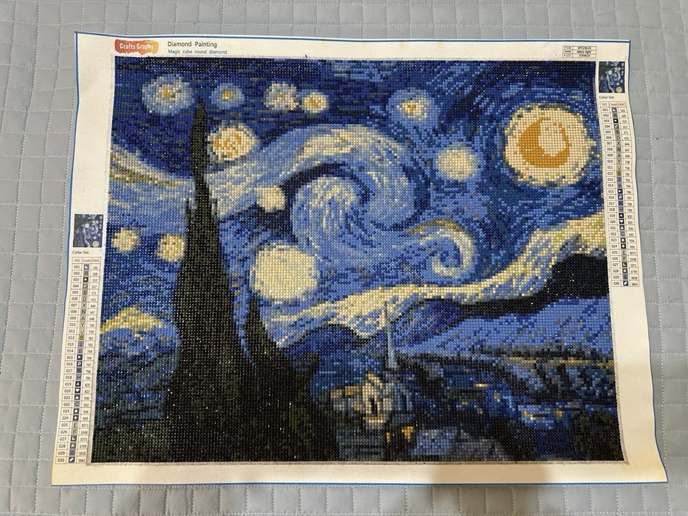 Completed Starry Night Diamond Painting
