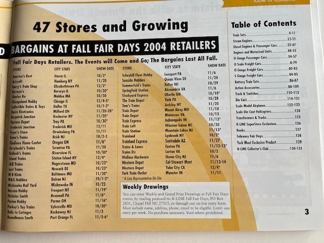 K-LINE MODEL TRAIN Catalogs - 2000 First Edition & 2004 Second Ed - 2 Catalogs!