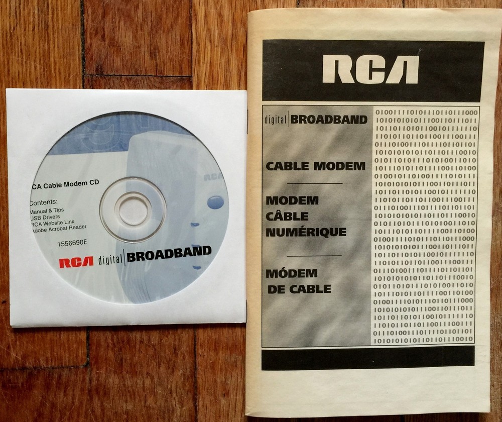 RCA DIGITAL BROADBAND CABLE MODEM MANUAL & CD