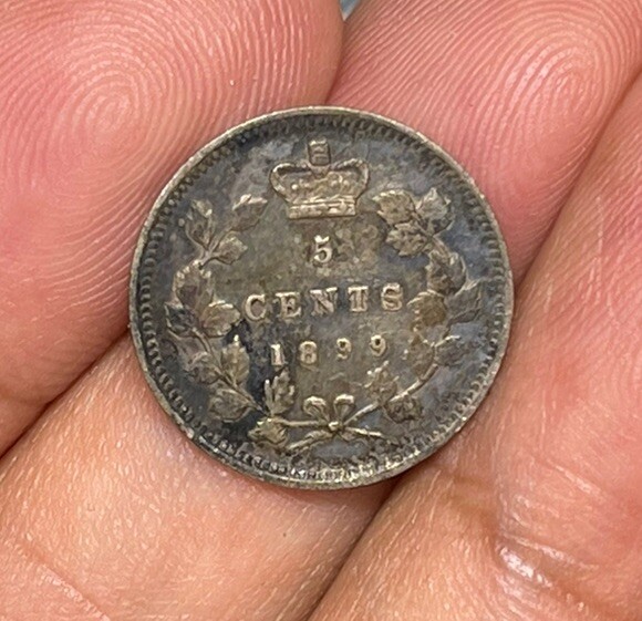 1899 Canada 5 Cents Silver Coin