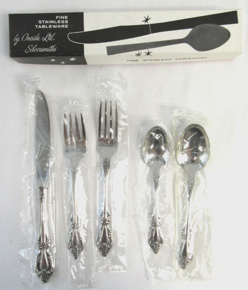 Oneida Hapsburg 5-Piece Flatware Place Setting Set Stainless New in Box