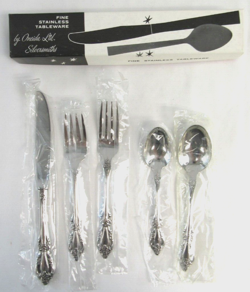 Oneida Hapsburg 5-Piece Flatware Place Setting Set Stainless New in Box