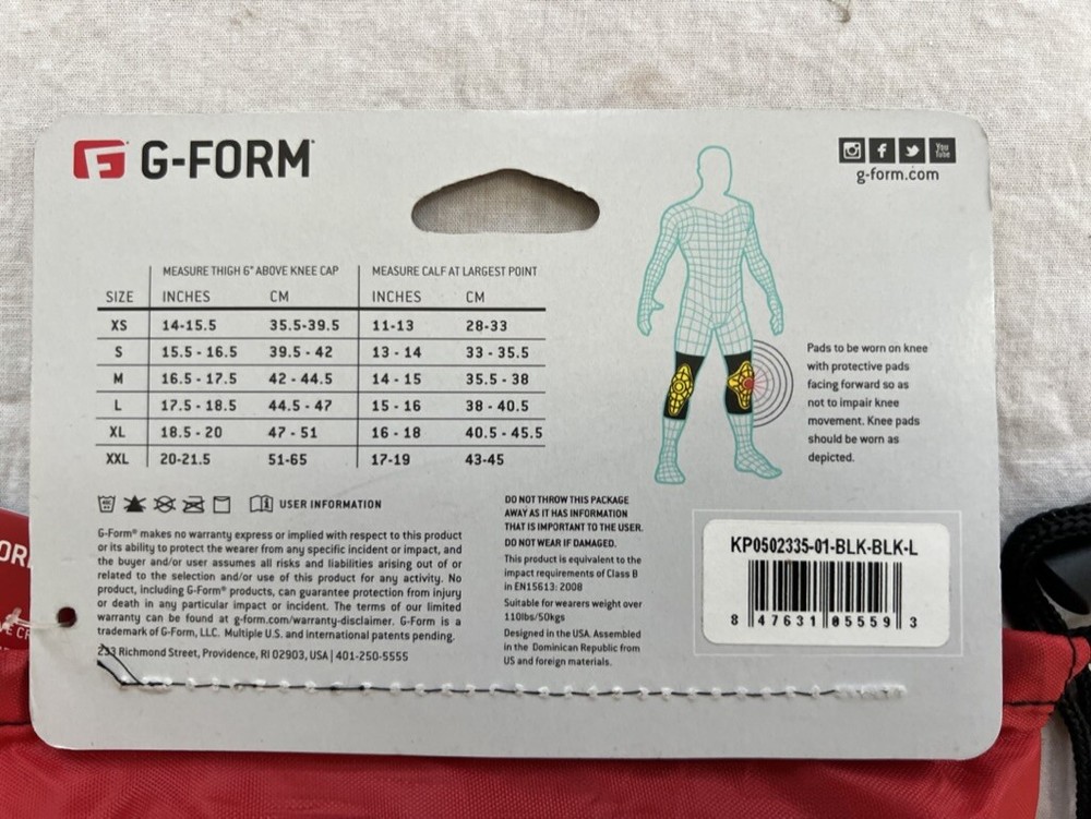 G-Form Pro-Rugged Knee Pad, Multiple Sizes Available