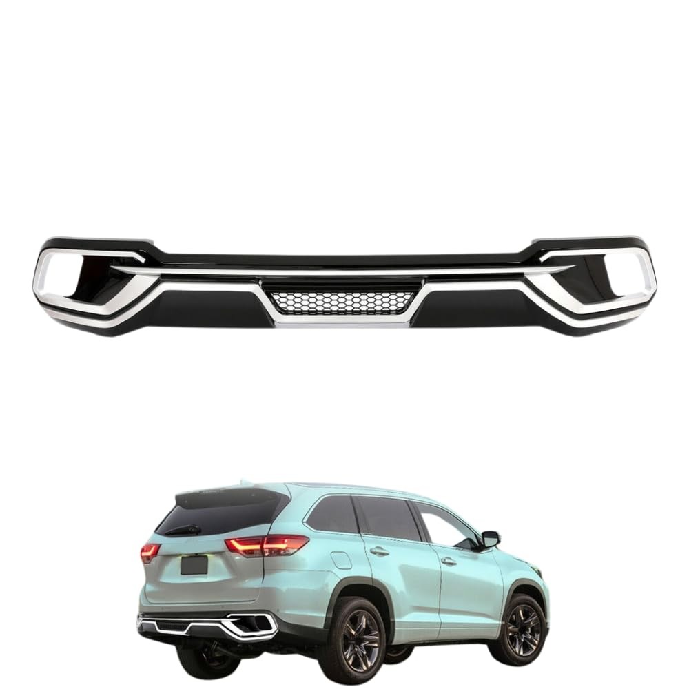 Rear Bumper Lip Diffuser for Toyota Highlander 2017-2019 ABS Silver Black