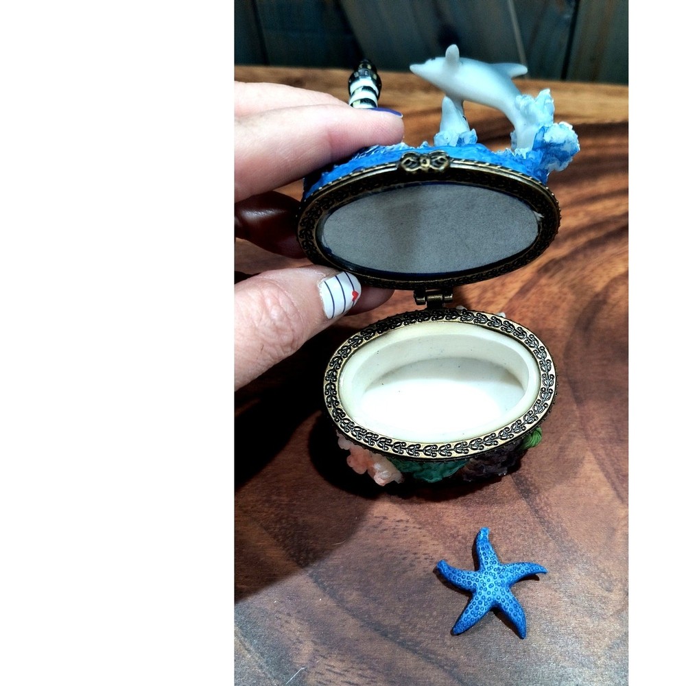 416. Dolphin Light House Trinket Box