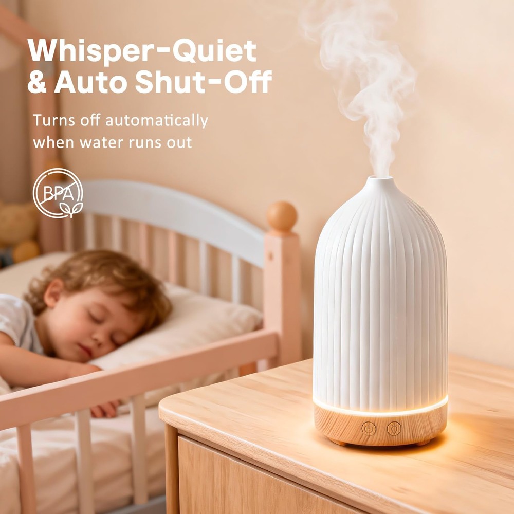 Specvoko 100ML Essential Oil Diffuser, Ultrasonic Cool Mist White