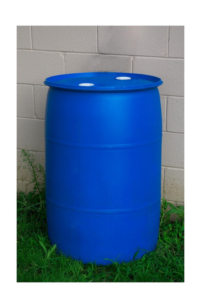 Bushman 55 Gallon Stackable Tight Head Drum - Closed Lid Blue