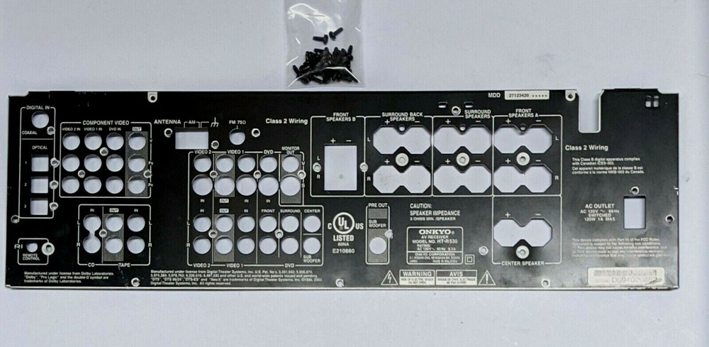 Original Back Panel Cover for Onkyo HT-R530 Receiver