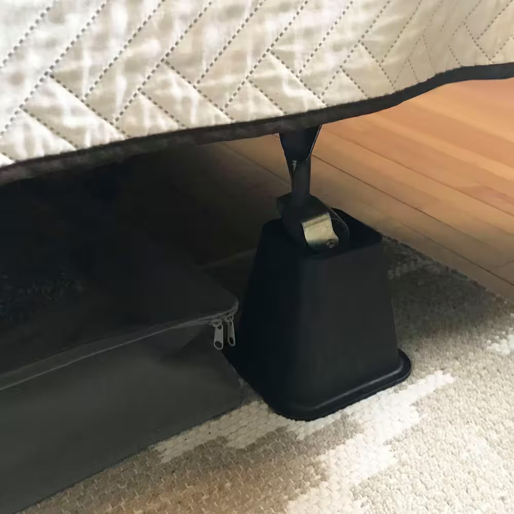 6 In. Black Bed Risers (4-Pack)