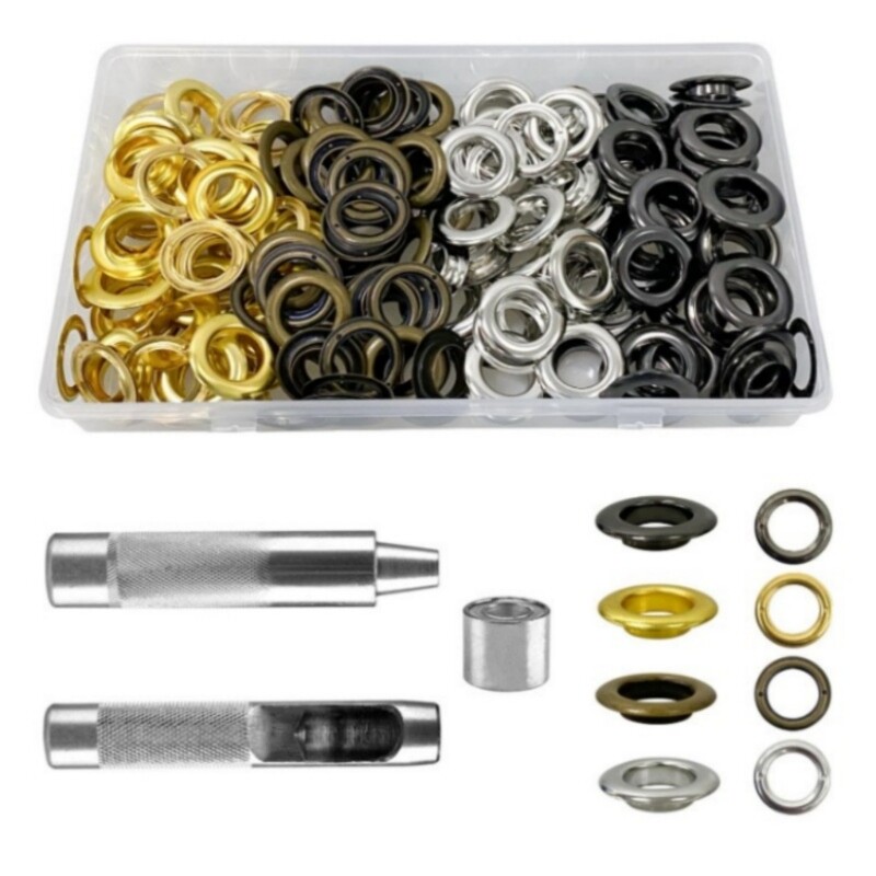 Grommets Eyelets Kits Tool Metal Grommet Kits Install Tool with Storage Box
