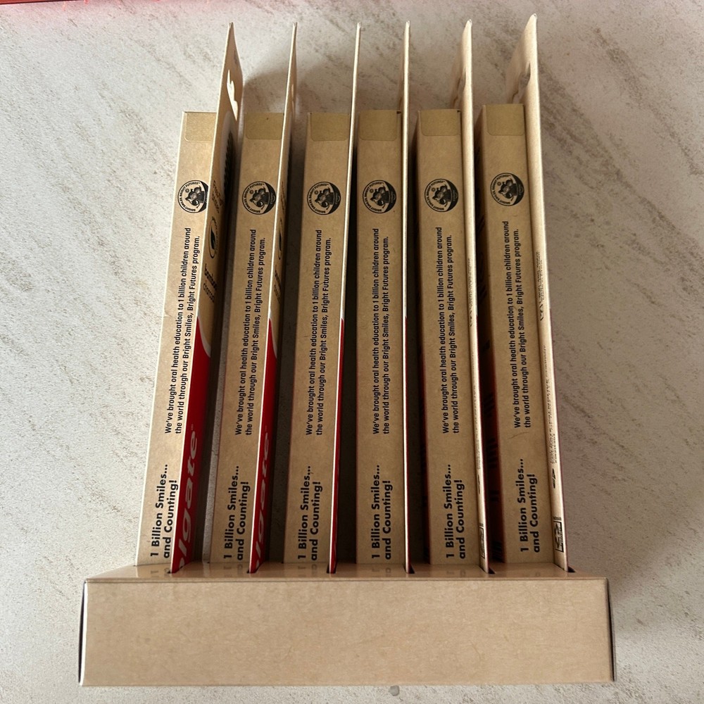 Colgate Bamboo Charcoal Toothbrush - 6 Pack - Soft Floss-Tip Bristles - New