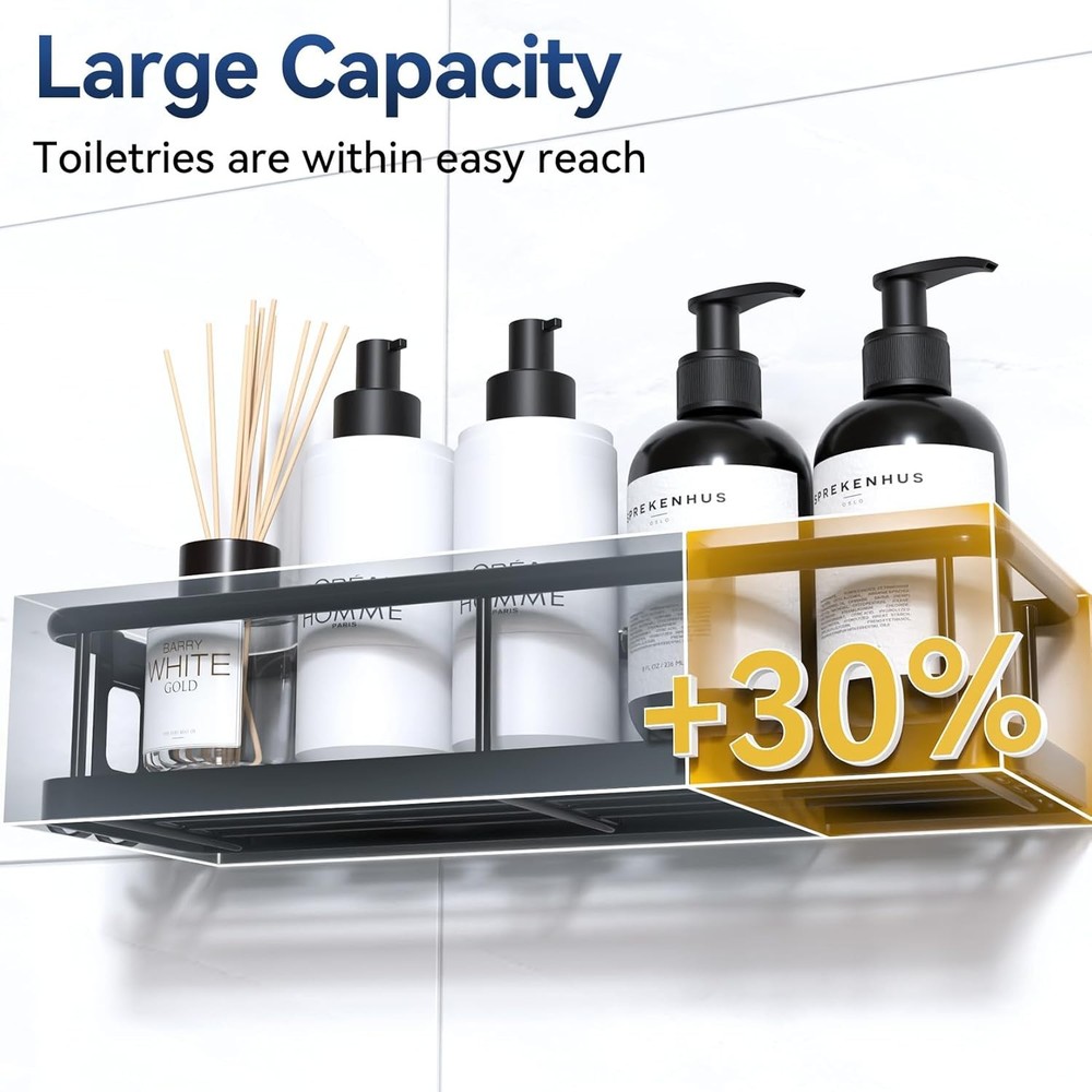YASONIC Adhesive Shower Caddy Rustproof Black