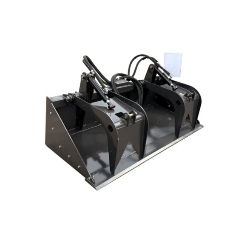 Landhonor Dual Cylinder Grapple Bucket 72'' Solid Bottom Quick Attach Attachment