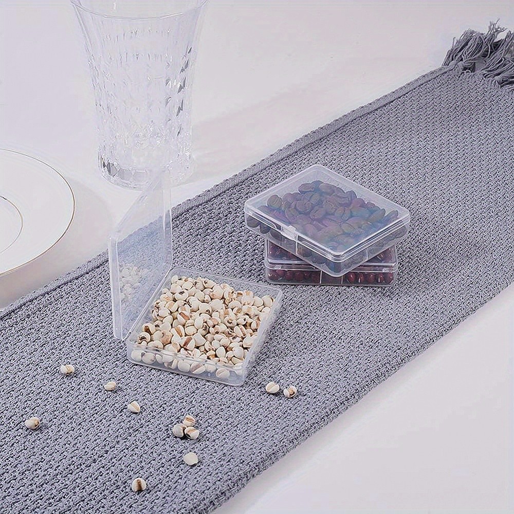 1set 18 pack Rectangle Clear Plastic Bead Storage Containers box Case