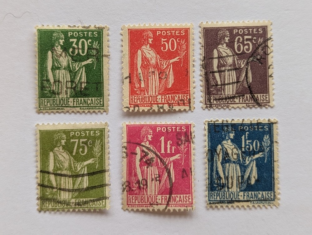 French stamps 6 Values. 48F