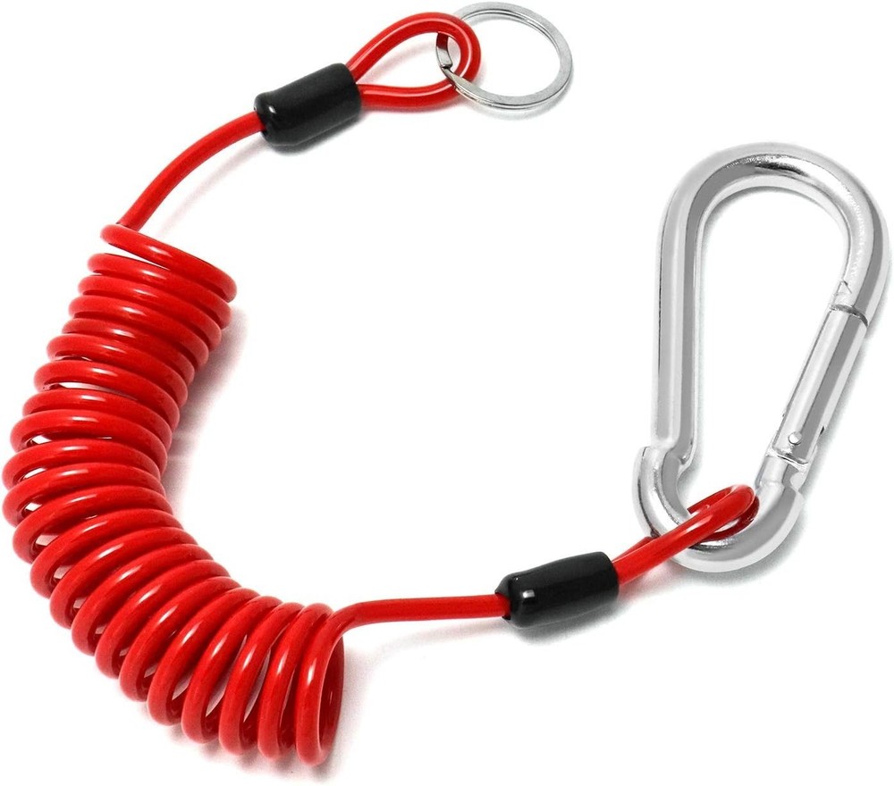 4ft Breakaway Trailer Cable 1 Pack - Coiled Spring Wire, Emergency Brake Safety