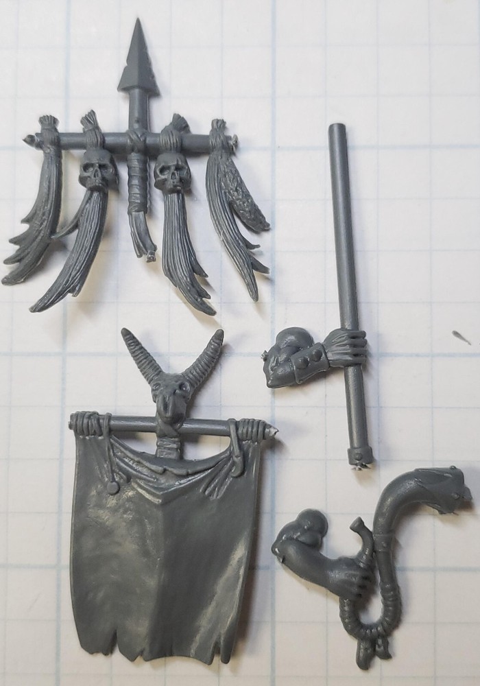 Warhammer Old World Orcs Goblins Bits Goblin Mob Musician Horn Command Standard