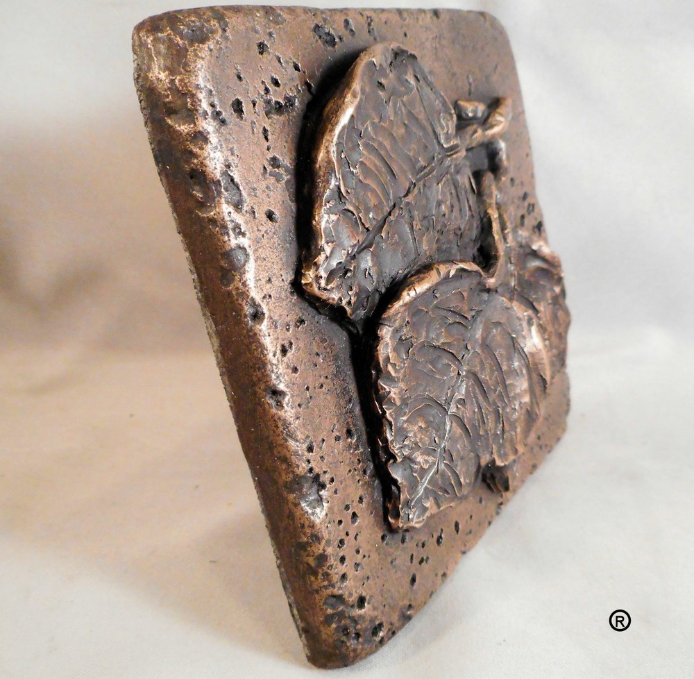 Bronze 4"x4" Leaf #3 Wall Tile
