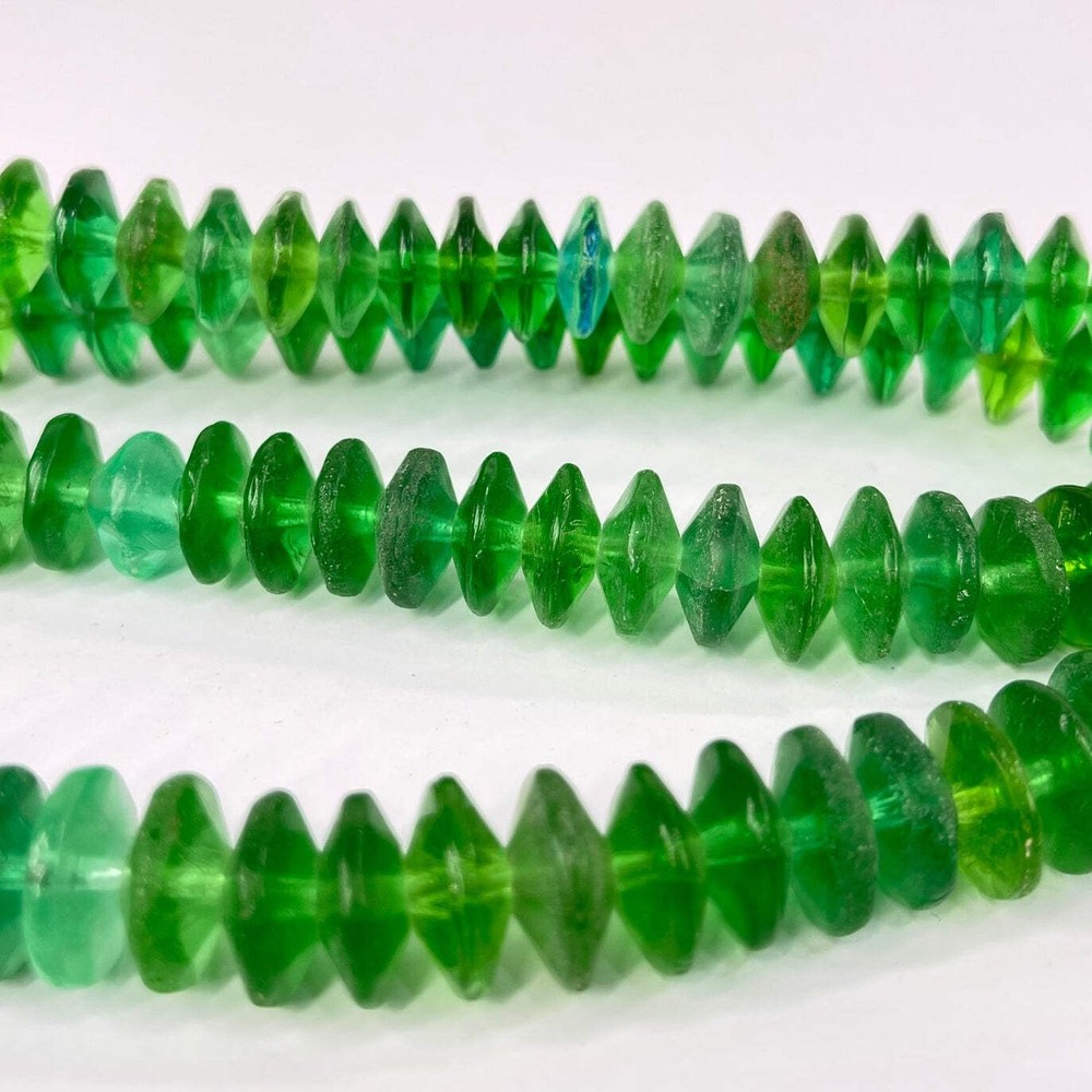 Bohemian Vaseline Green Trade Beads