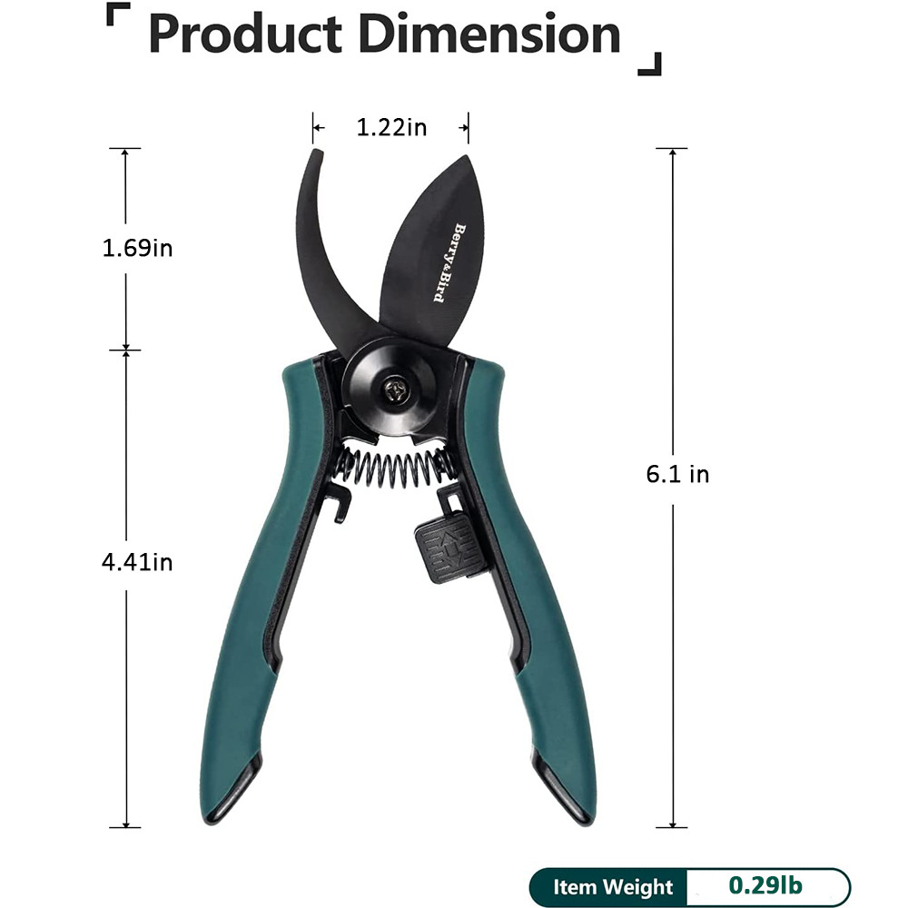 Berry&Bird 2pcs Garden Pruning Shears Mini Micro-Tip Pruning Snips Hand Pruner