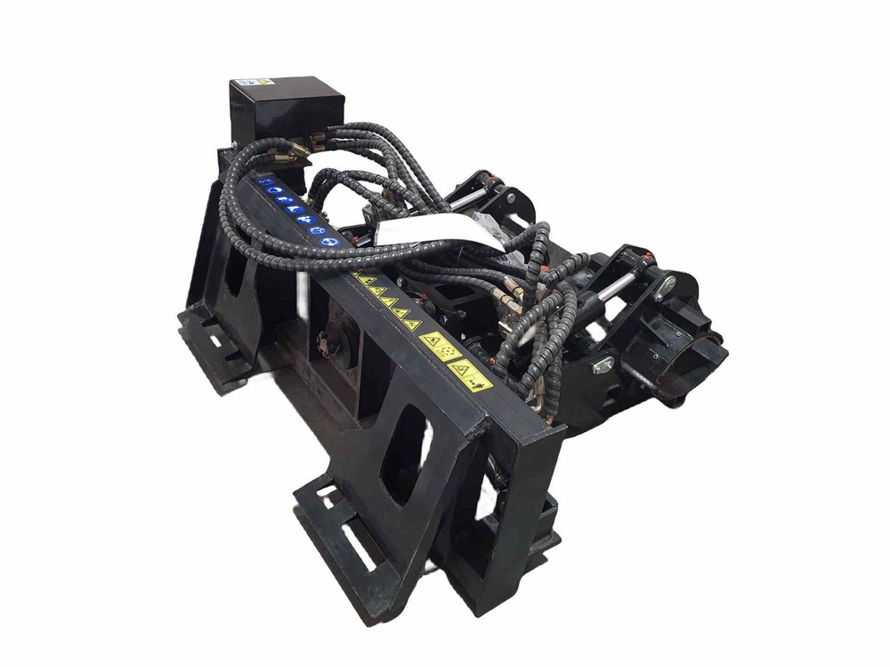AGT Skidsteer Round Flag Pole Pipe Clamp Tree Handler Grapple Bucket Attachment
