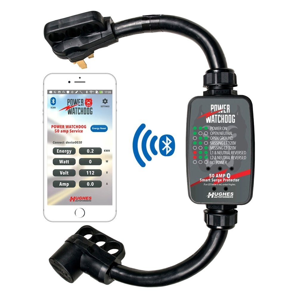 Hughes PWD50 Power Watchdog 50 Amp Bluetooth Portable RV Smart Surge Protect