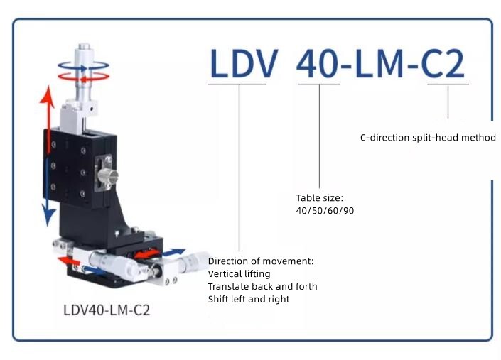 CNC XYZ axis slide LDV60-LM-C2 Vertical lifting precision displacement platform