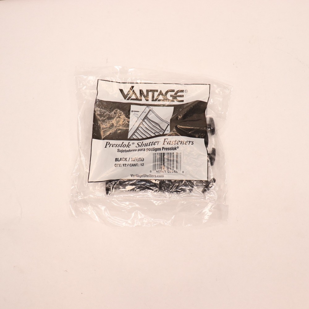 (12-Pk) Vantage Exterior Shutter Fasteners Black 3"