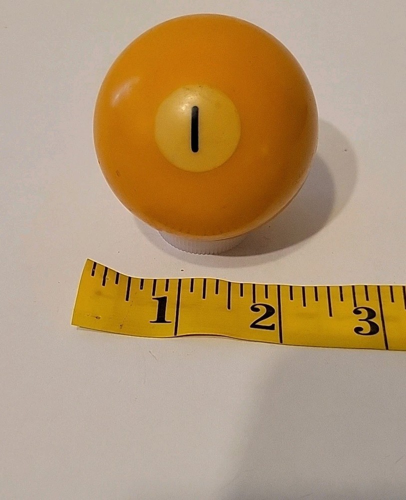 Vintage No. 1 Solid Yellow Pool Ball Billiard 2" Replacement (G)