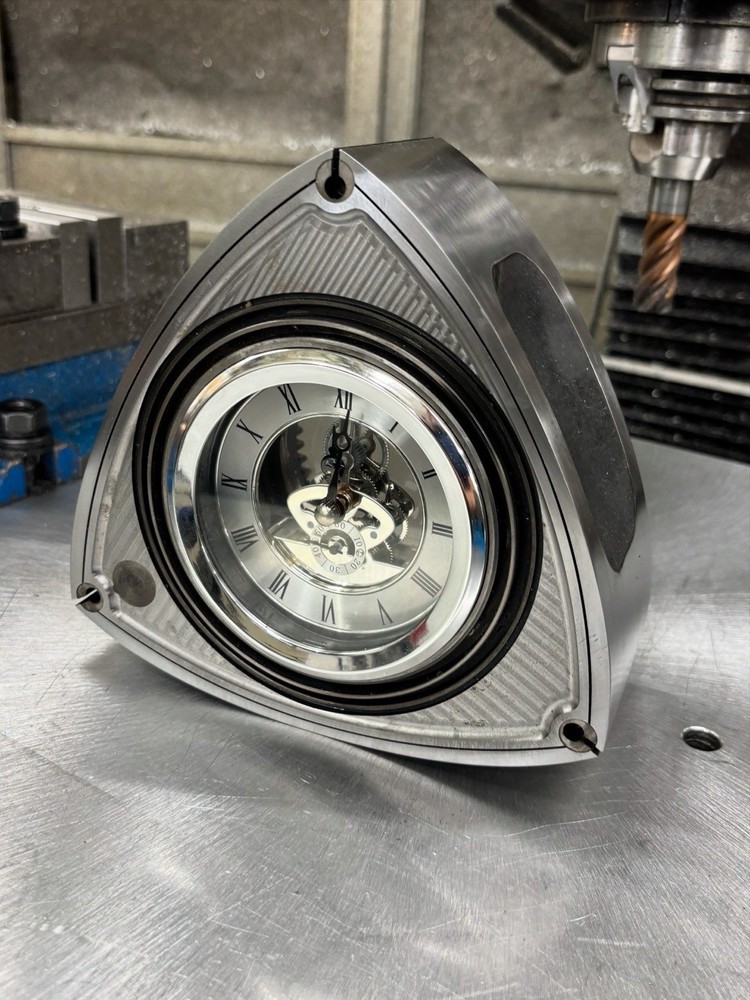 Rotary Engine Rotor Clock - Roman Numerals