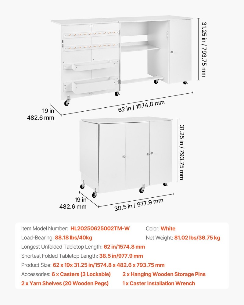 HOT/ Folding Sewing Table,Multipurpose Sewing Machine Table with Cabinet,Compac