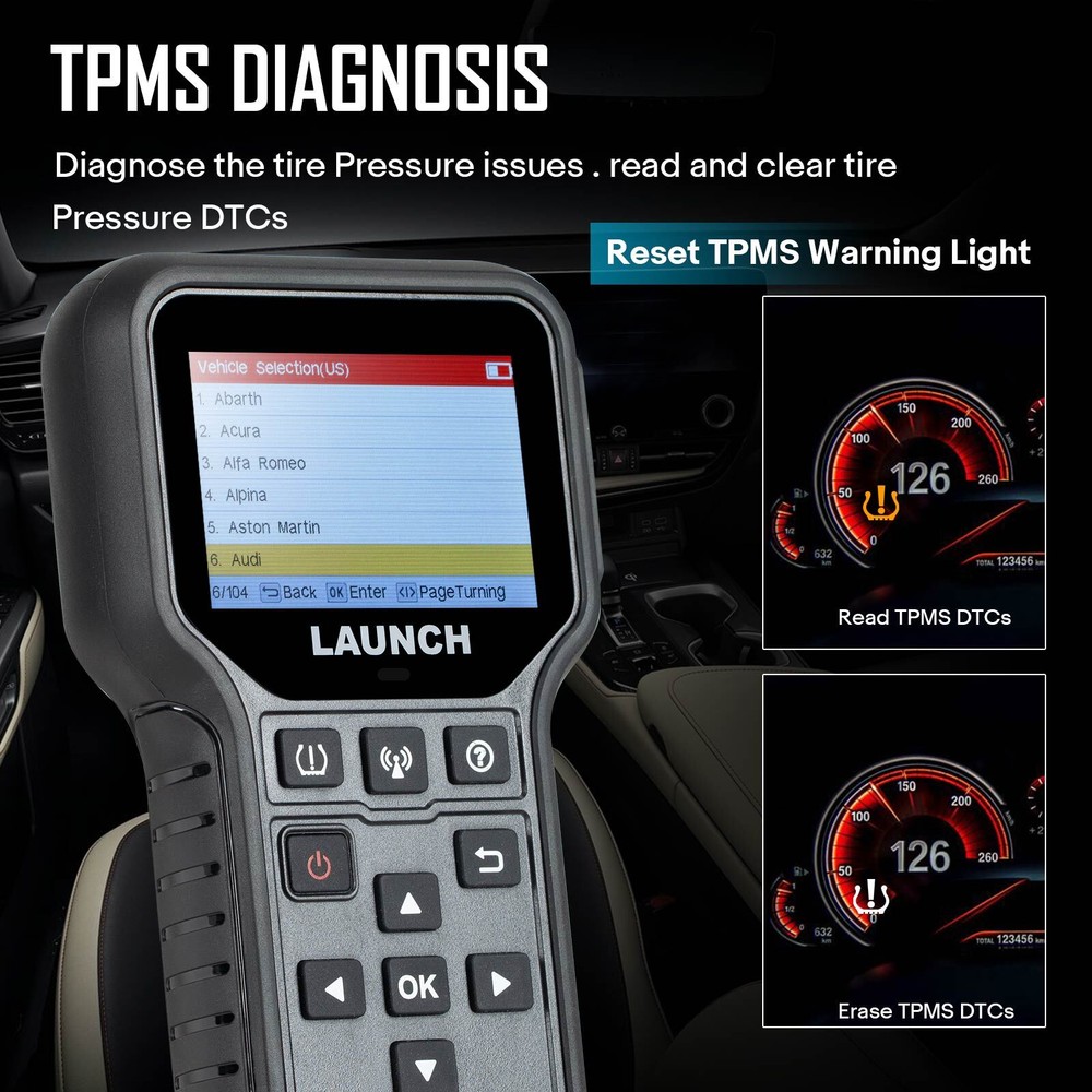 LAUNCH CRT5011E TPMS Relearn Tool Tire Pressure Sensor Programing Diagnosis Tool