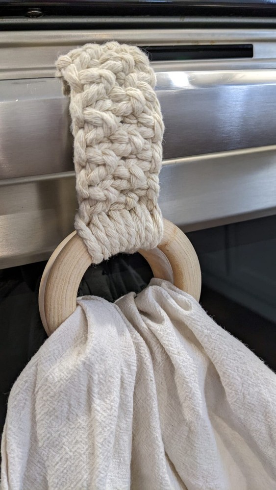 macrame towel holder