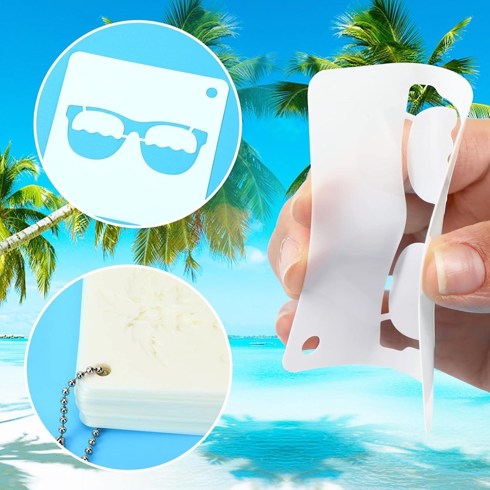 Reusable Beach Stencils Set - 56 Durable Ocean-Themed Patterns for Art Projects