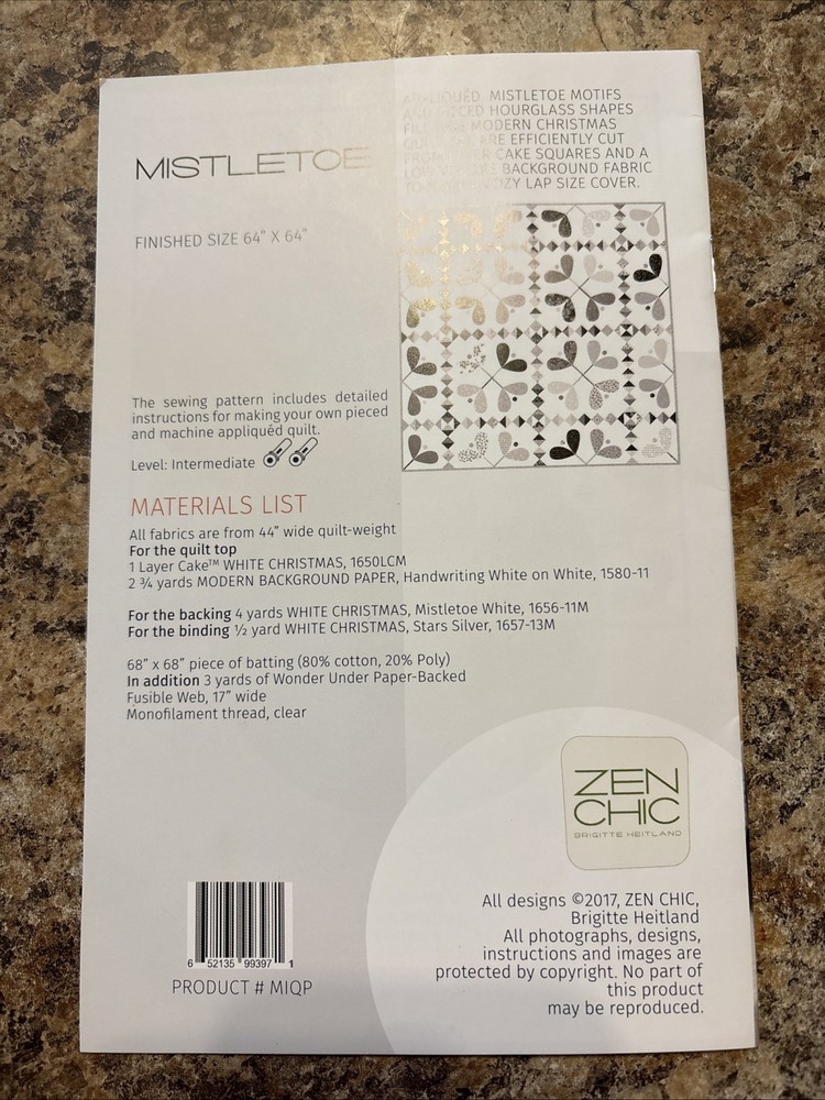 Mistletoe Zen Chic Quilt Pattern