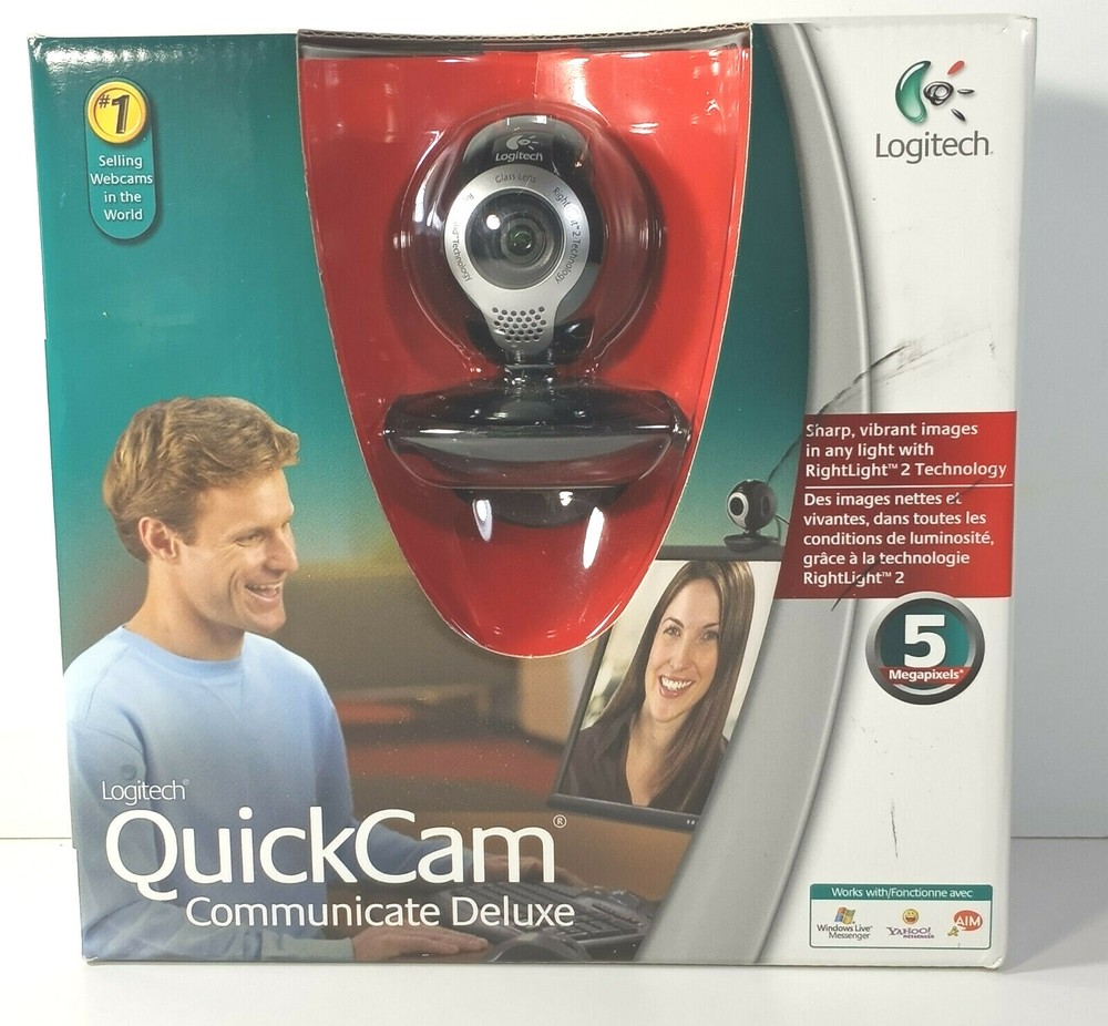 Logitech QuickCam Communicate Deluxe Rightlight 2 Technology Webcam Camera NEW!