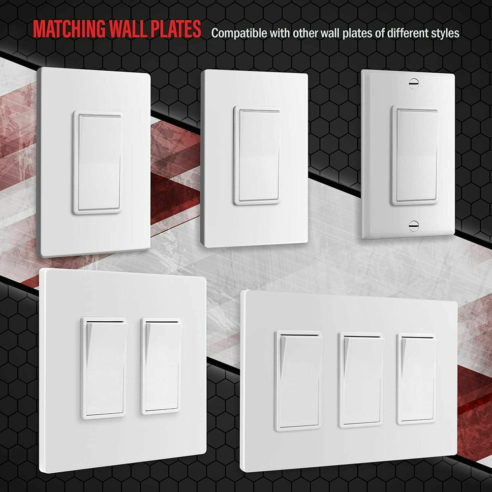 10Pack 15A Decora Rocker Single-Pole AC Quiet Switch Wall Residential Grade Home
