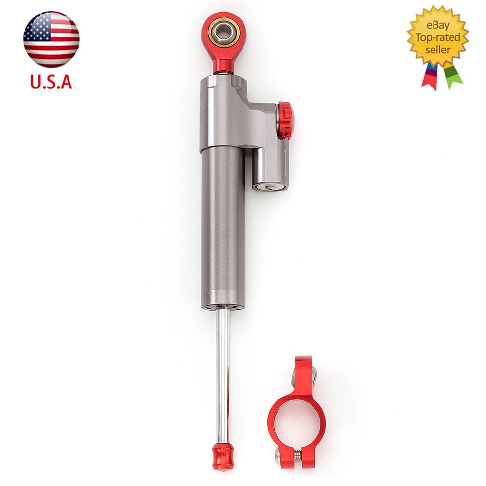 255mm Steering Damper Linear Stabilizer Reversed Shock Absorption US CNC Adjust