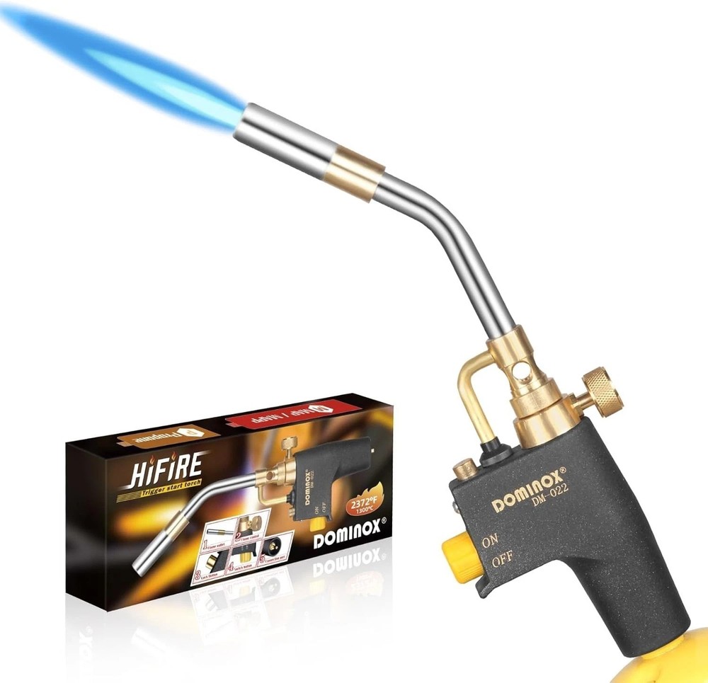 MAPP and Propane Gas Torch Head with Trigger Start - Safe & Durable