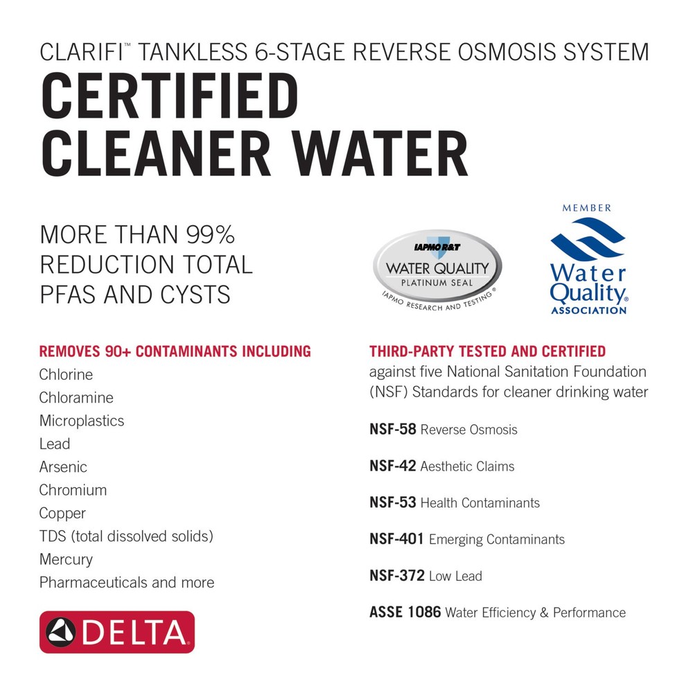 Delta DWQ1001012 Clarifi Tankless Under Sink 6-Stage Reverse