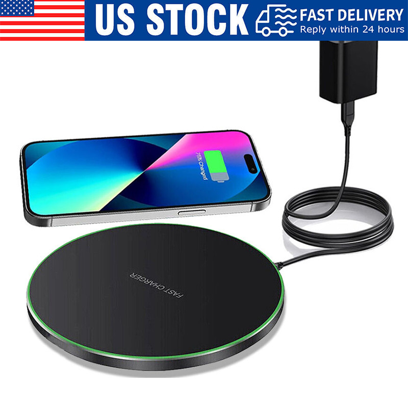 Wireless Fast Charger Charging Pad Dock for Samsung iPhone Android Cell Phone