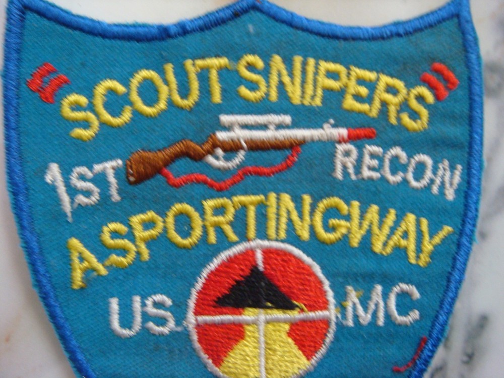 USMC 1st RECON SCOUT SNIPERS "A SPORTING WAY KILL" , VIETNAM WAR PATCH