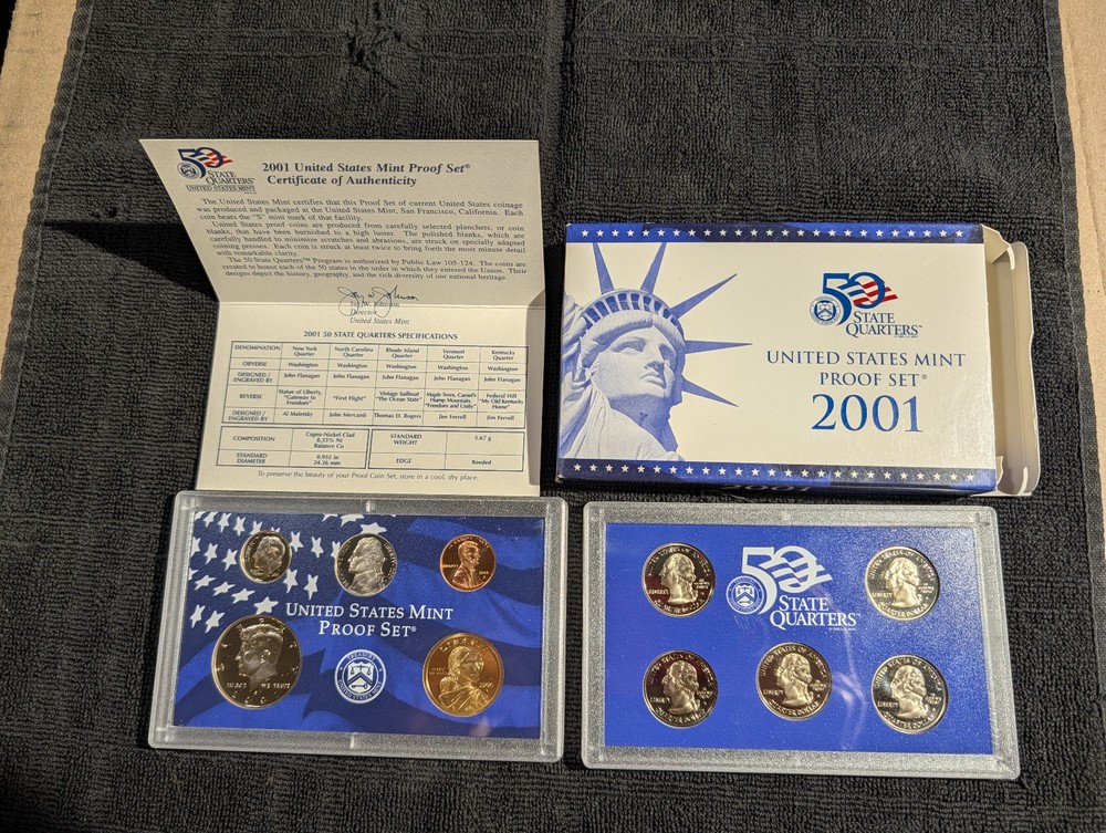 2001 US Proof set OGP COA