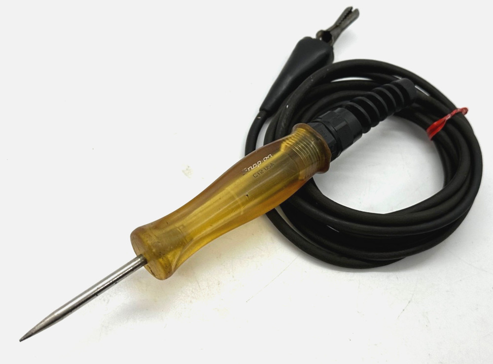 Snap On Tools Clear Mini Circuit Tester Light Up Electrical Probe 5" Long Auto