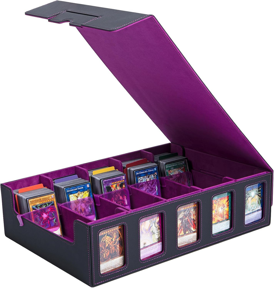 Trading Card Storage Box with Commander Display, 5-Row Deck Case (4000+ Cards),