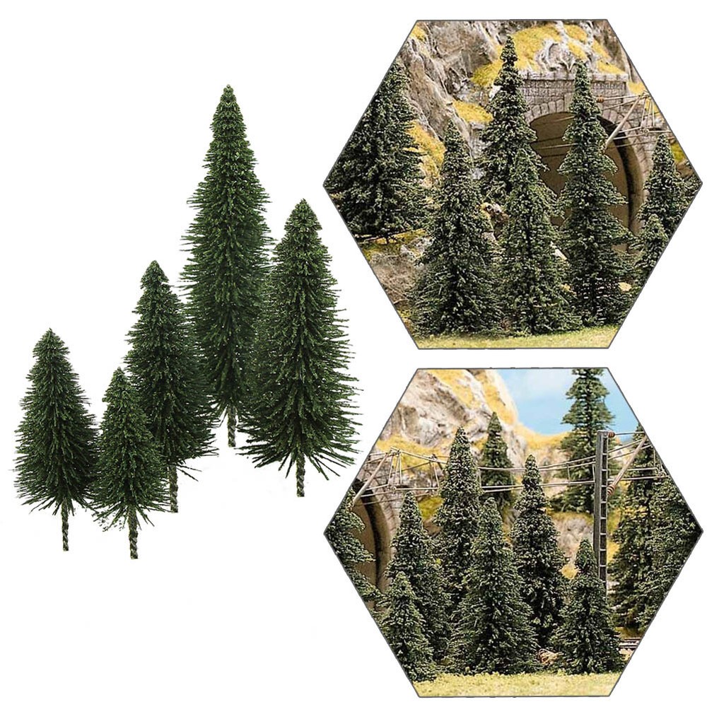 30pcs Model Pine Trees 8cm Deep Green Pines For HO Scale Model Railroad Layout